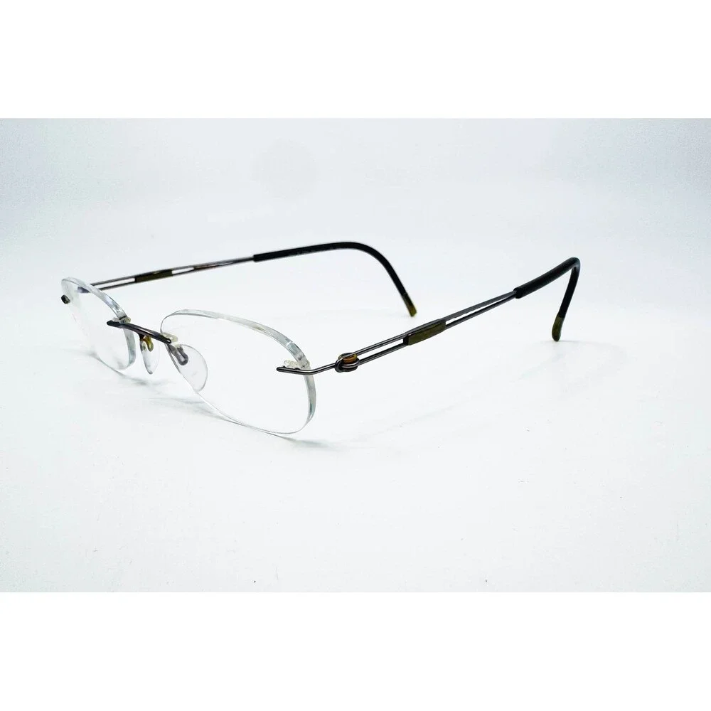 Silhouette Eyeglasses Unisex Brown Rimless Oval Frame 49-19-145 5227 6055 49mm